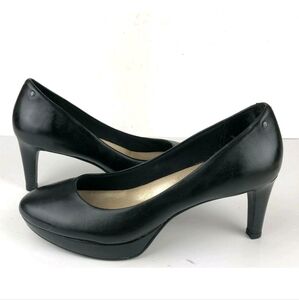 Rockport Womens Black Leather Classic Dress Pump 3" Heel .75 Platform Size 8